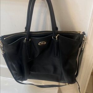 Coach Black Leather Tote Bag